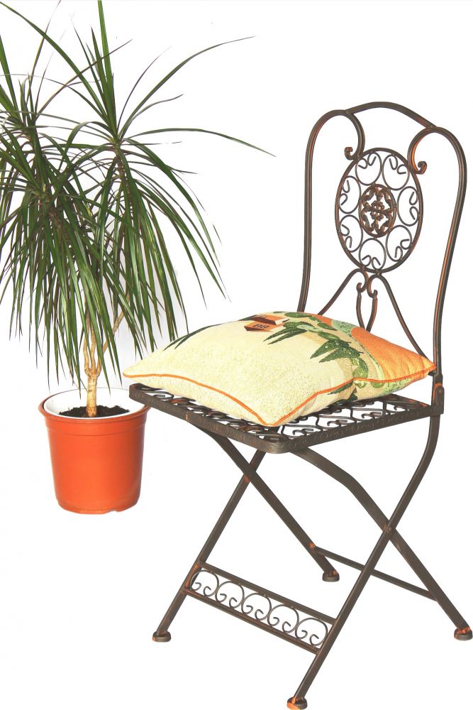 Gartenstuhl Metall Tecla 17921 Metallstuhl Stuhl Garten Vintage Eisen Nostalgie Eisenstuhl Braun Antik