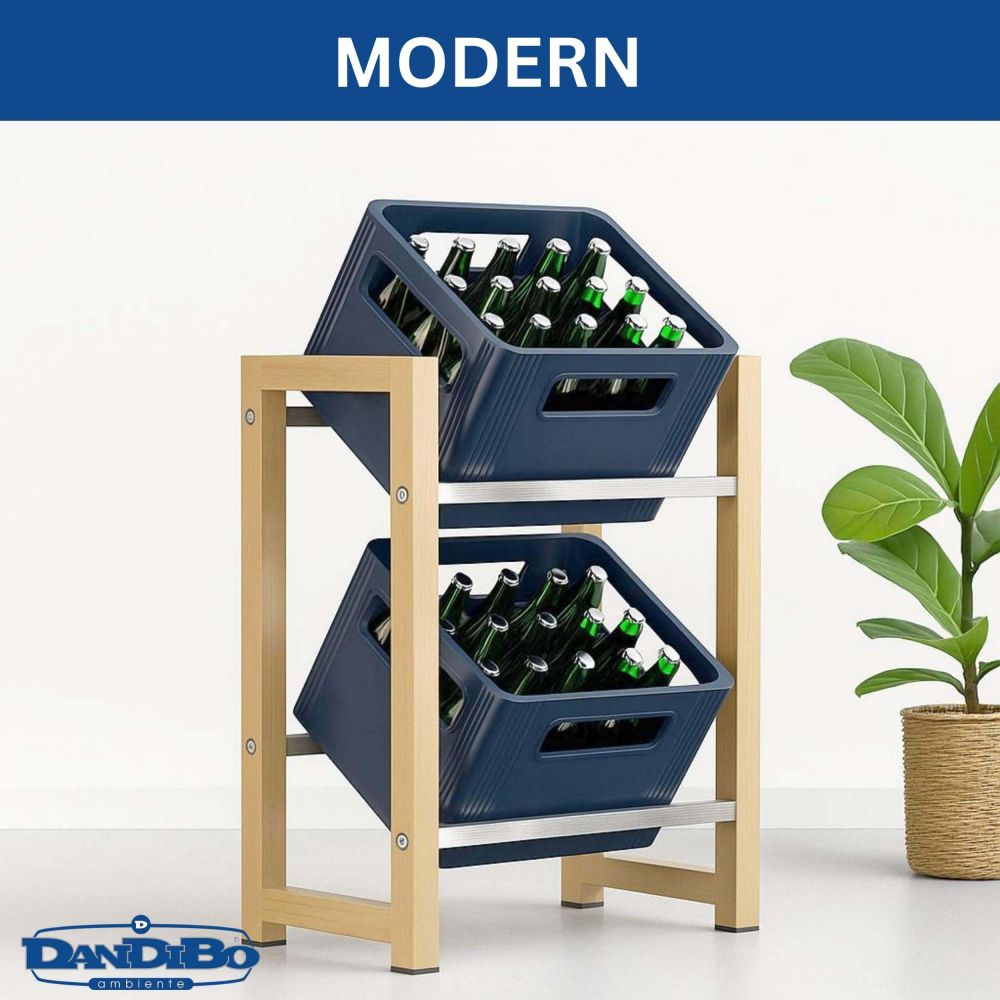 DanDiBo beverage crate rack 2 crates wood bamboo stainless steel look 96657 drinks rack crate rack beverage crate holder drinks rack beer crate rack