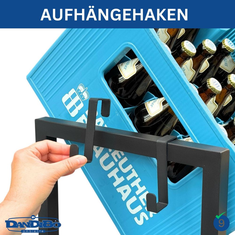 DanDiBo Bottle Crate Rack 9 Crates 96633 Beverage Rack Crate Holder Beer Crate Shelf Water Bottle Storage Shelf
