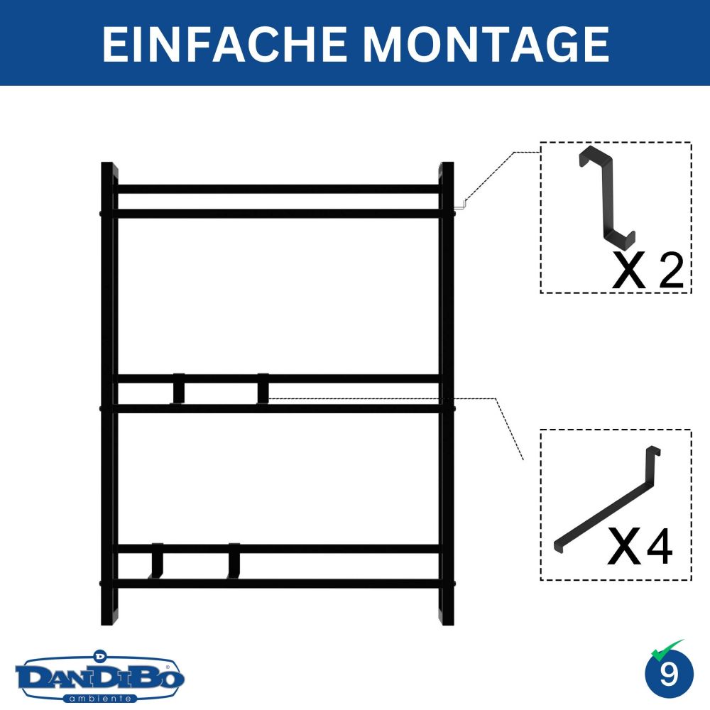 DanDiBo Bottle Crate Rack 9 Crates 96633 Beverage Rack Crate Holder Beer Crate Shelf Water Bottle Storage Shelf