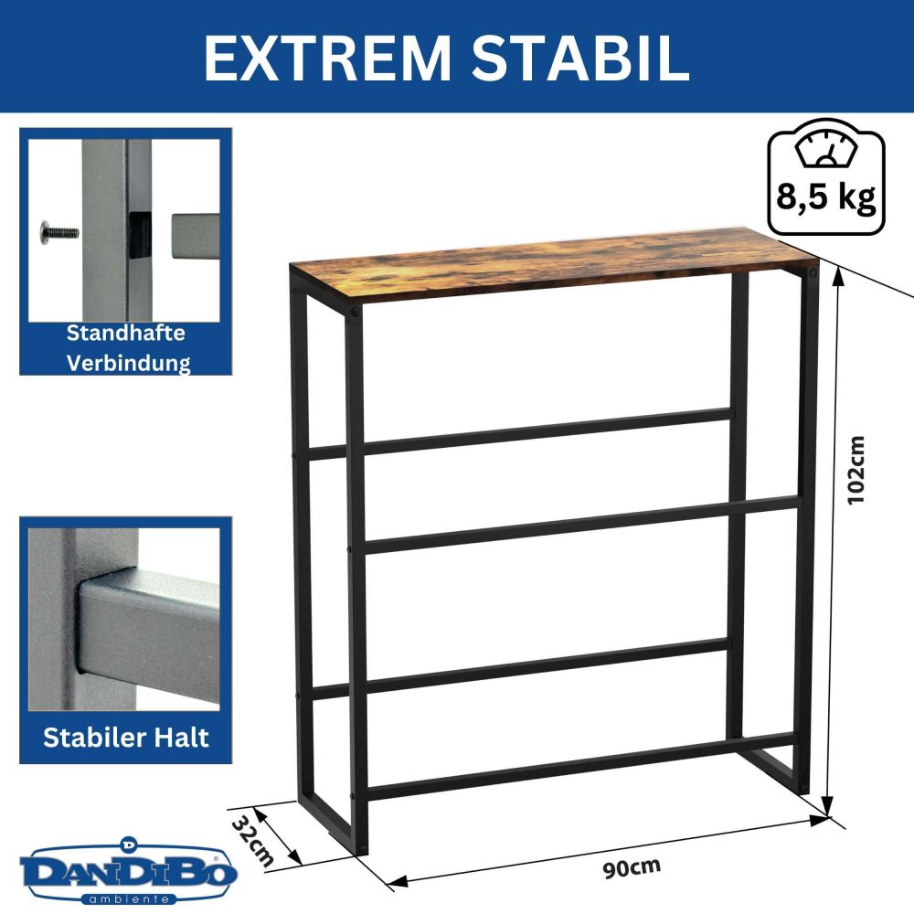 DanDiBo Getränkekistenregal mit Ablage 4 Kisten Schwarz Metall Holzablage 96658 Getränkeregal Kistenregal Getränkekistenhalter Getränke Regal Bierkistenregal