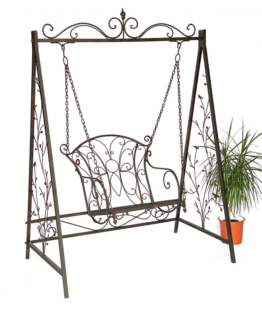 Hollywoodschaukel Metall Antik Gartenschaukel 18811+1868 Hängesessel Hängestuhl mit Gestell Schmiedeeisen Schaukel Garten