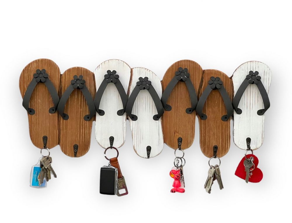 Hook rail Sandals MR91 Wardrobe rail Wood Metal White Towel rail 60 cm Wardrobe hooks Wardrobe Wall towel hooks Vintage