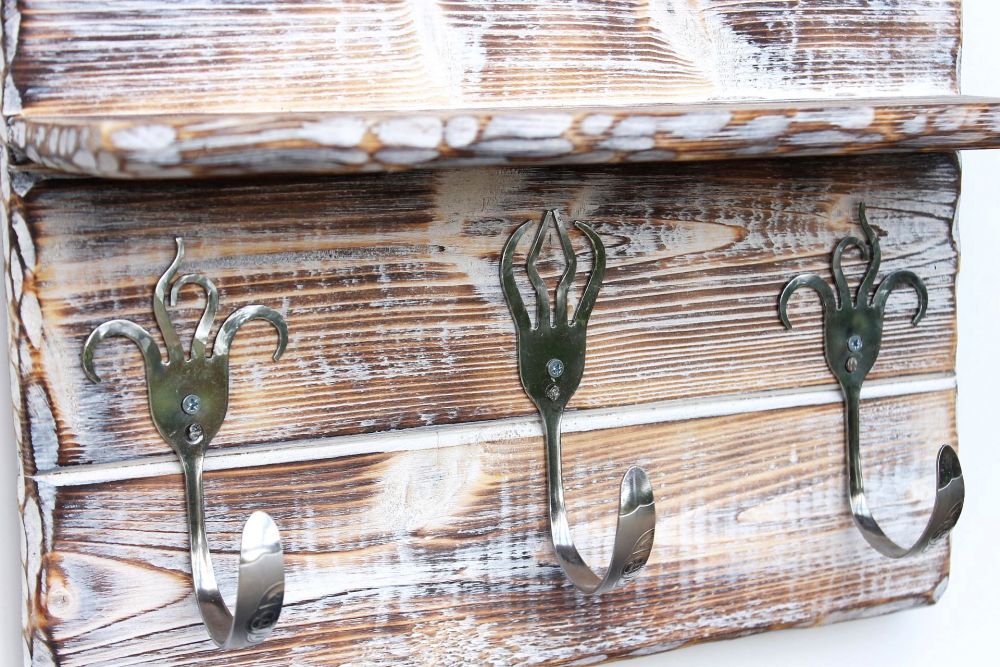 Dandibo Handtuchhaken Handtuchleiste Mit Ablage 93912 Handtuchhalter Kuche Holz Hakenleiste Vintage Garderobenleiste Kleiderhakenleiste Handgemacht Dandibo