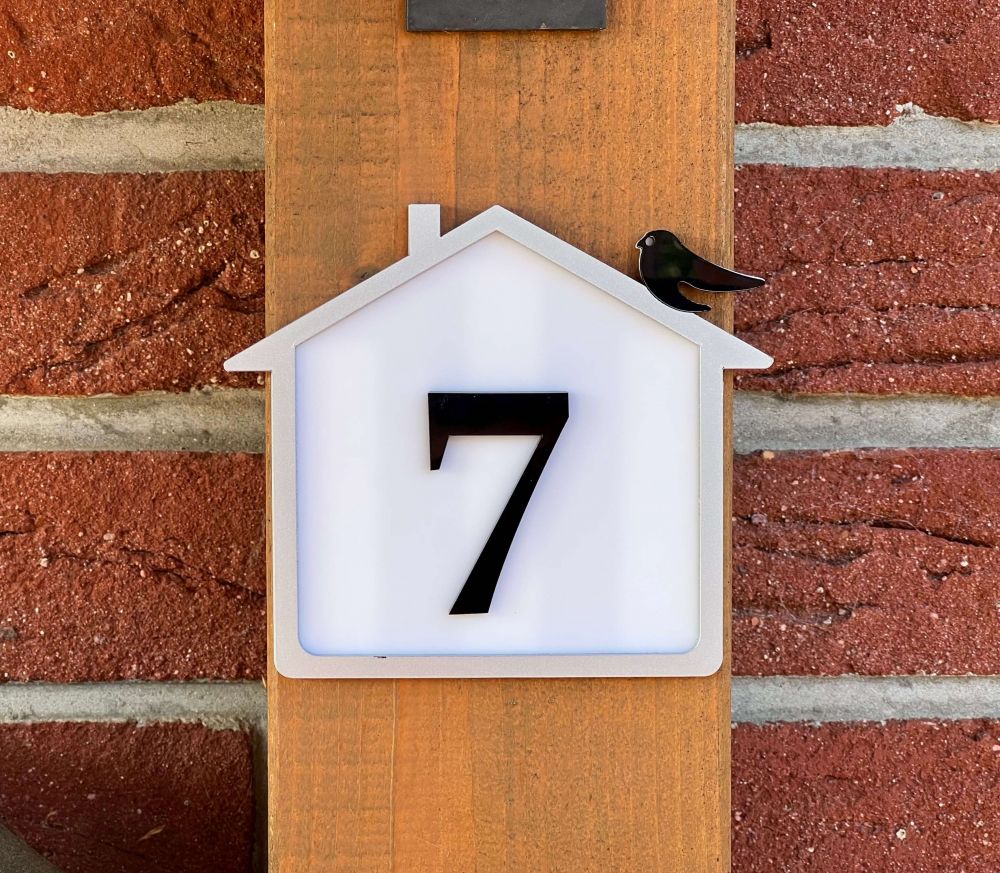 DanDiBo Hausnummer Schild Hausnummernschild L Aufkleber Zimmernummer für Haus Hotel Tür Türnummer selbstklebend UV beständig
