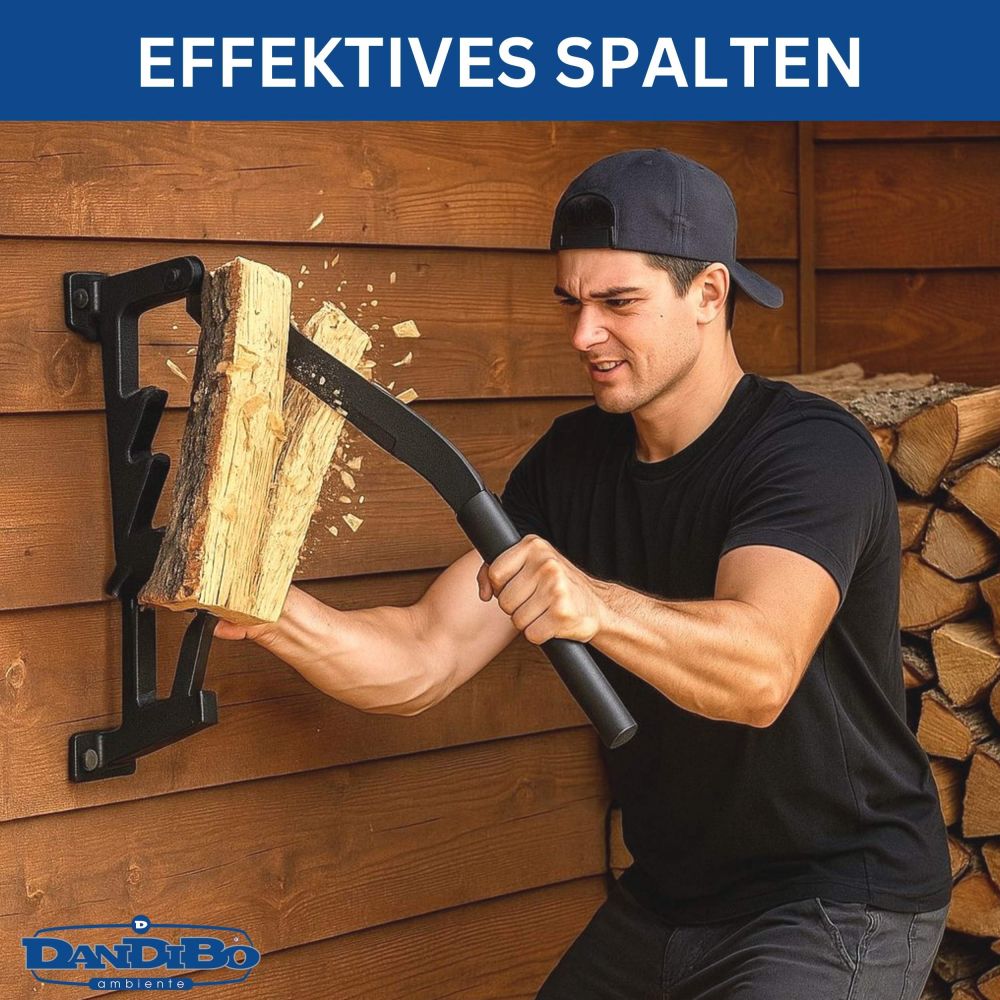 DanDiBo Holzspalter Manuell Wand 96646 Holz Spalten Anzündholz Spalter Wandmontage Brennholzspalter Spalthilfe Stabil Robust