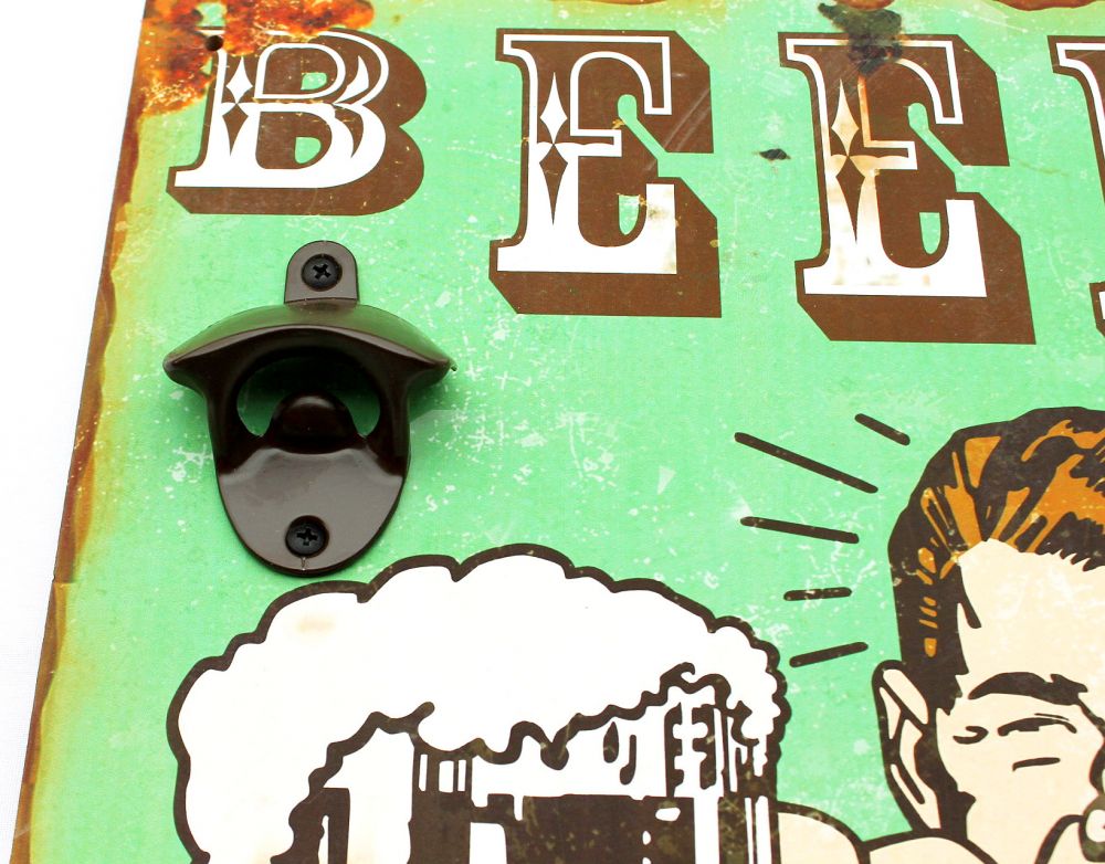 Wandbild Beer mit Flaschenöffner 40cm Bieröffner 21261 Grün Wandflaschenöffner Öffner