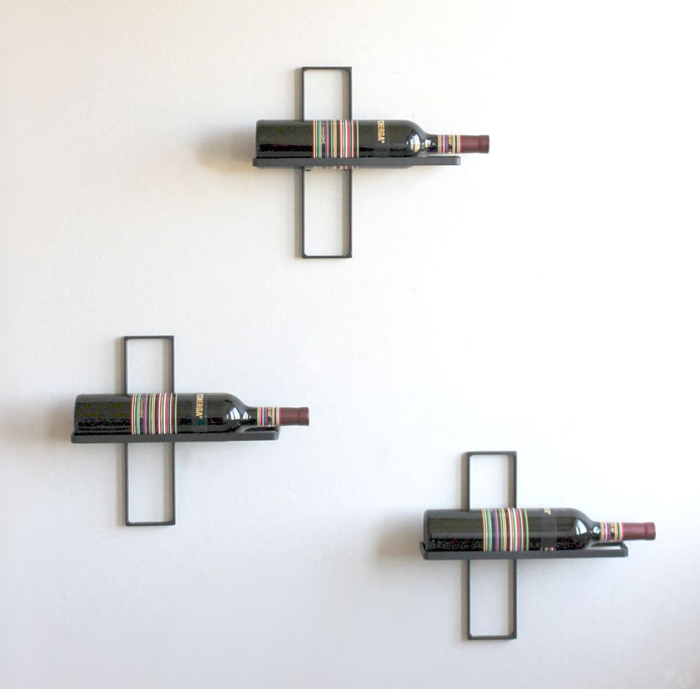 Wine rack D3 made of metal Bottle rack set of 3 Wall rack Bottle rack Shelf ...