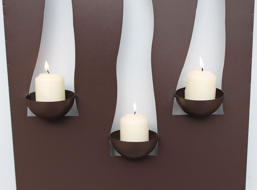 Wandleuchter Flamme 13333 Kerzenleuchter für 3 Kerzen Wandkerzenhalter aus  Metall Kerzenhalter - DanDiBo-Ambiente