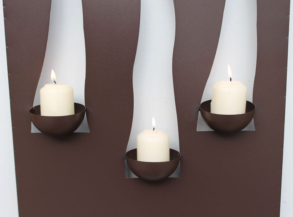 Wandleuchter Flamme 13333 Kerzenleuchter für 3 Kerzen Wandkerzenhalter aus Metall Kerzenhalter