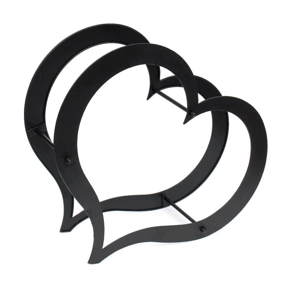 DanDiBo firewood rack indoor metal heart firewood stand 66 cm 190135 wood basket firewood holder firewood holder