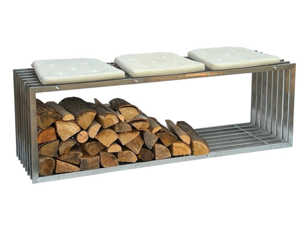 DanDiBo firewood rack indoor stainless steel metal firewood stand 96429 firewood rack 150 cm wood basket firewood holder