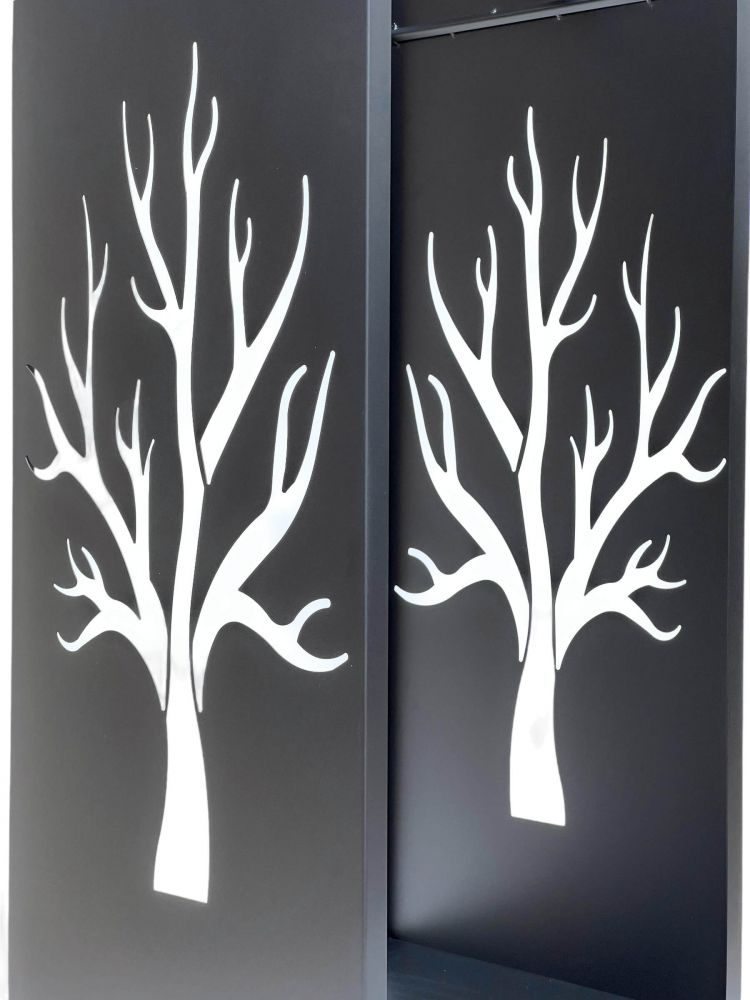 DanDiBo Firewood Rack Indoor Metal Black 100 cm Firewood Stand 96428 Firewood Rack Narrow Firewood Holder