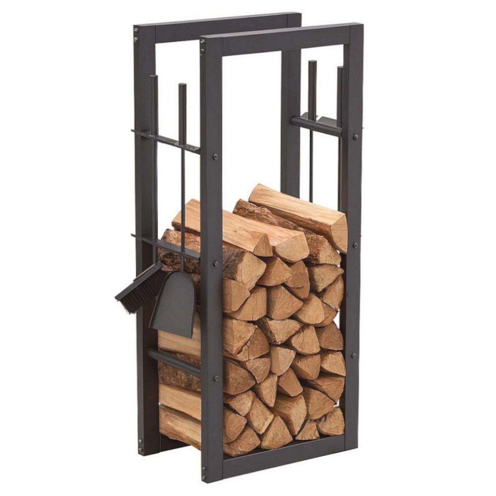 DanDiBo Fireplace Wood Rack Indoor Metal with Tools 96601 Firewood Rack Wood Storage Fireplace Stand Firewood Rack