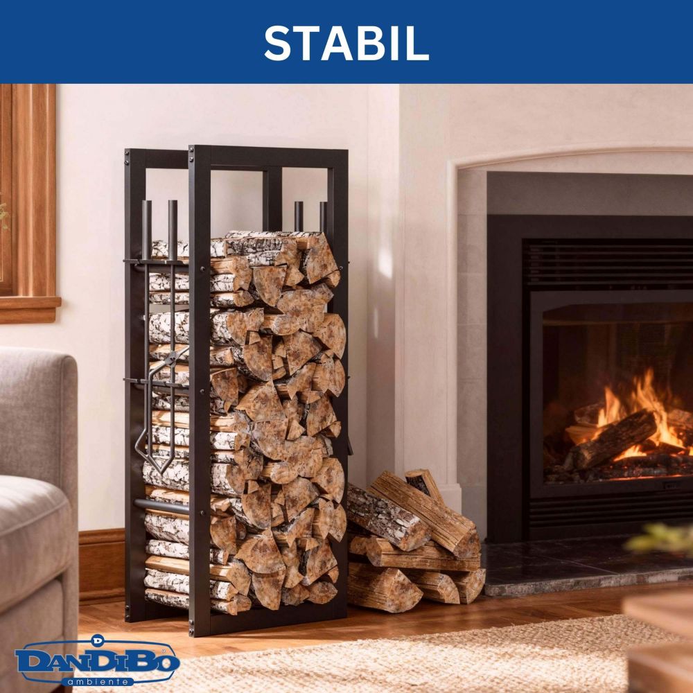 DanDiBo Fireplace Wood Rack Indoor Metal with Tools 96601 Firewood Rack Wood Storage Fireplace Stand Firewood Rack