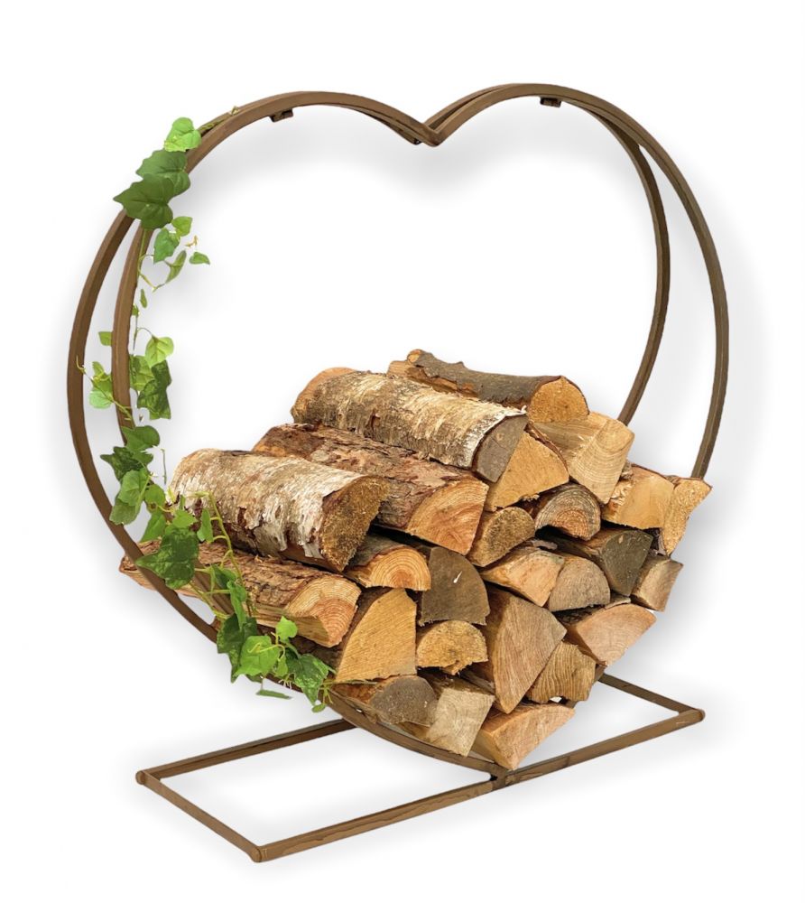 Firewood rack indoor metal heart firewood stand 2013221 XL 78 cm wood basket firewood holder wood rack firewood holder decoration