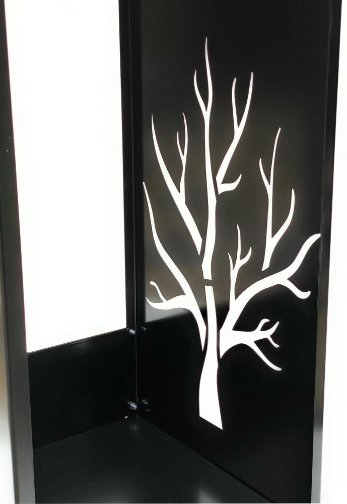 DanDiBo Kaminholzregal Metall Schwarz Innen Kaminholzständer 96196 Holzkorb 80 cm Kaminholzhalter Holzregal Eckig Baum