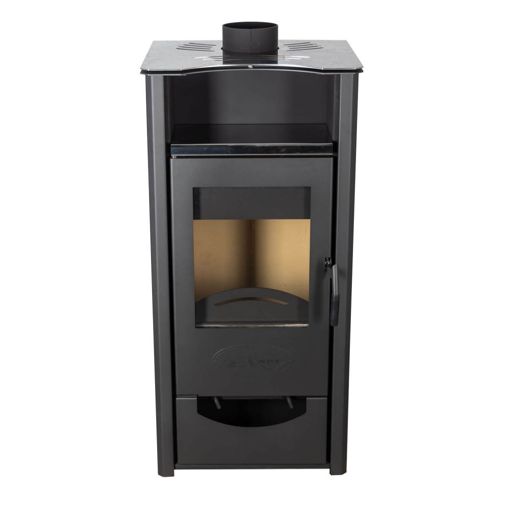 EEK A ABC Quadro Inox wood-burning stove 9.5 kW with multiple occupancy Fireplace Stove Wood-burning stove Workshop stove Heating stove