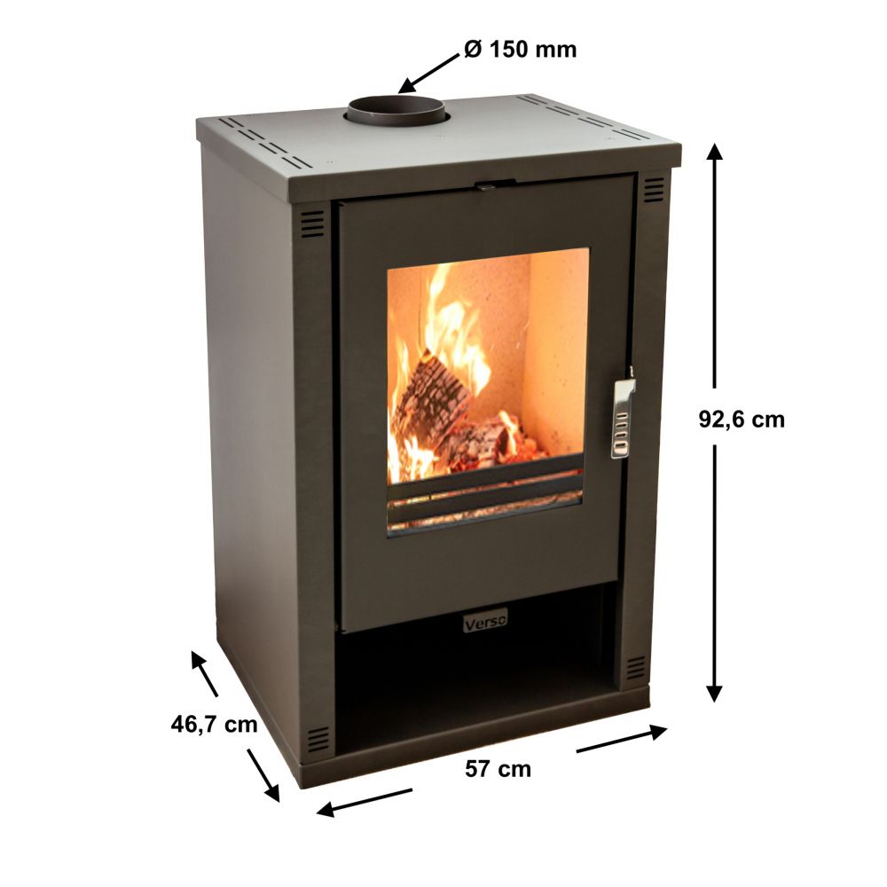 Kaminofen Holz Theia Holzofen 9 kW Kamin Ofen Dauerbrandofen Werkstattofen Schwedenofen Hüttenofen Heizofen