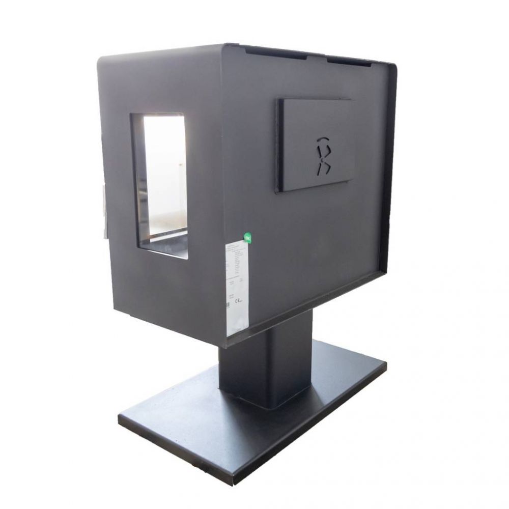 Hosseven Kaminofen Holzofen Wohnzimmer Holzkamin 5071 Panorama 3 Seiten Glas 10 kW Holz Ofen Kamin Heizofen Schwedenofen Mehrfachbelegung