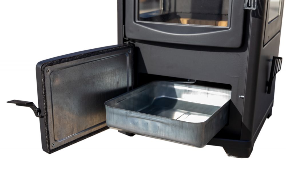 Kaminofen mit Backfach Herdplatte Panoramakamin Dreiseitig Glas Teba TKS 19 Holzofen 12 kW Kamin Ofen Holz Holzherd Kochplatte Küchenofen