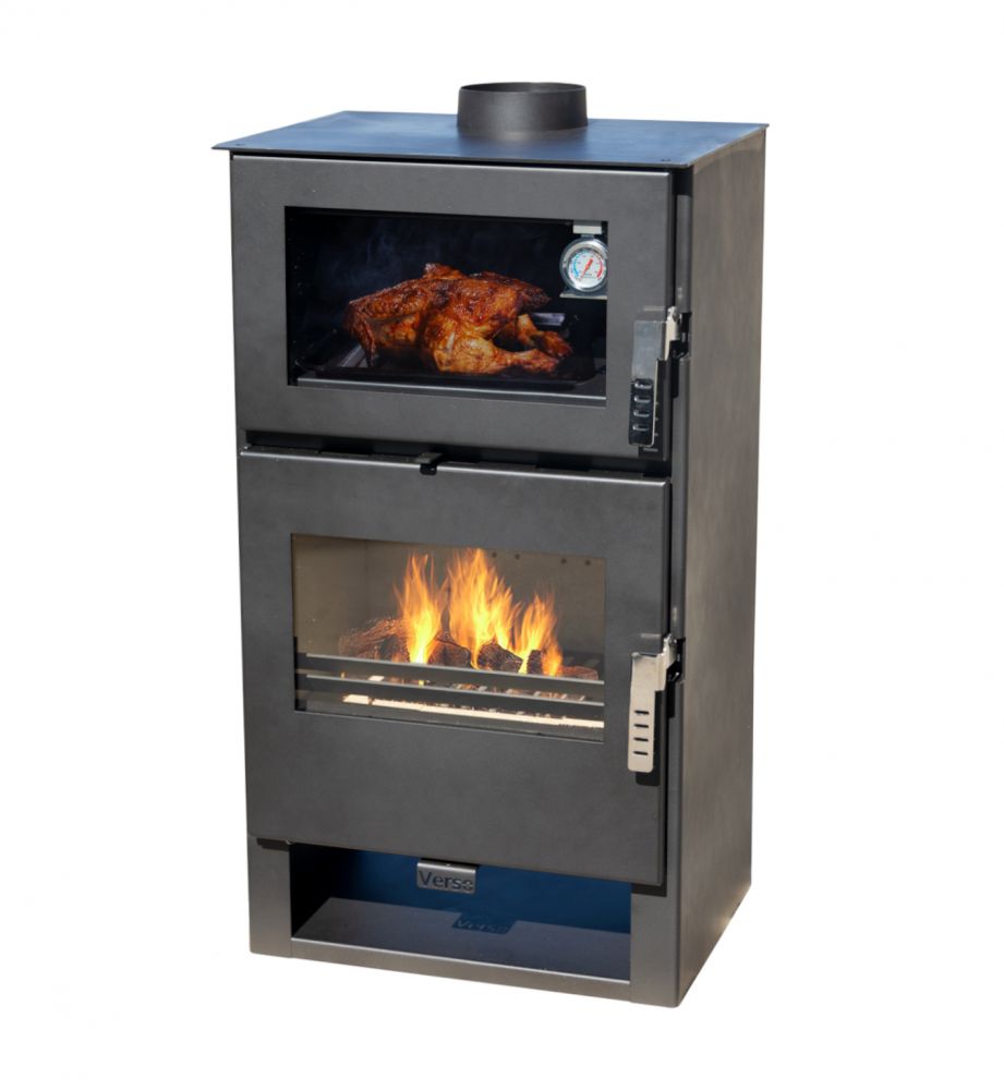 EEK A+ wood-burning stove with baking compartment Verso F wood-burning stove 9 kW wood-burning stove Multiple occupancy wood-burning stove