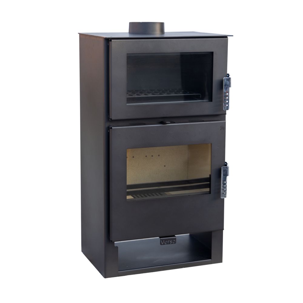 EEK A+ wood-burning stove with baking compartment Verso F wood-burning stove 9 kW wood-burning stove Multiple occupancy wood-burning stove