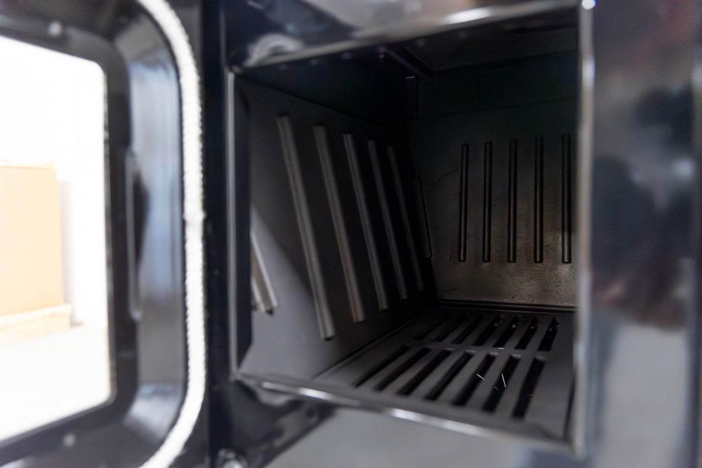 Hosseven Kaminofen mit Backfach und Herdplatte 4012 Grau Holzofen 8 kW Holz Ofen Mehrfachbelegung Kamin Heizofen Küchenherd