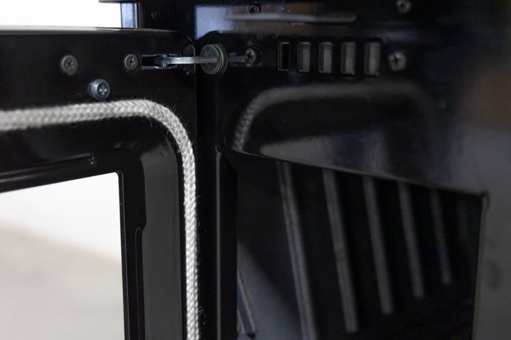 Hosseven Kaminofen mit Backfach und Herdplatte 4012 Grau Holzofen 8 kW Holz Ofen Mehrfachbelegung Kamin Heizofen Küchenherd