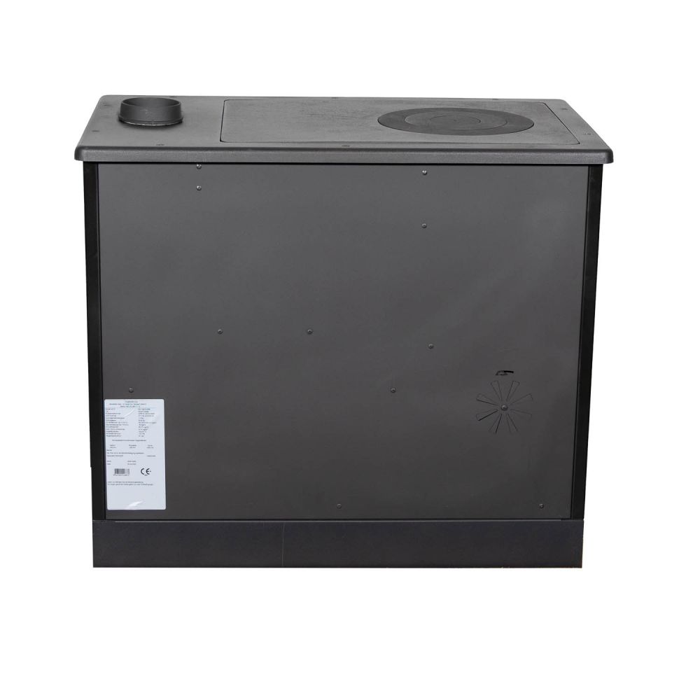 Hosseven Kaminofen mit Backfach und Herdplatte 4012 Rot Holzofen 8 kW Holz Ofen Mehrfachbelegung Kamin Heizofen Küchenherd