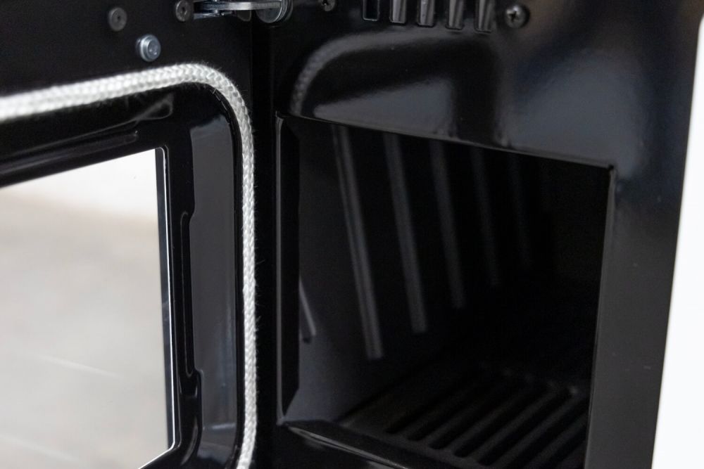 Hosseven Kaminofen mit Backfach und Herdplatte 4012 Weiß Holzofen 8 kW Holz Ofen Mehrfachbelegung Kamin Heizofen Küchenherd