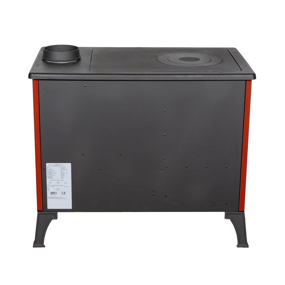 Kaminofen mit Backfach und Herdplatte 4013 Rot Holzofen 8 kW Holz Ofen Mehrfachbelegung Kamin Heizofen Küchenherd