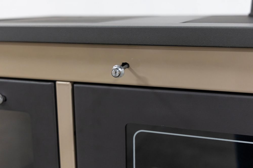 Kaminofen mit Backfach und Herdplatte 4050 Lotus Classic Beige Holzofen 11 kW Holz Ofen Mehrfachbelegung Kamin Heizofen Küchenherd