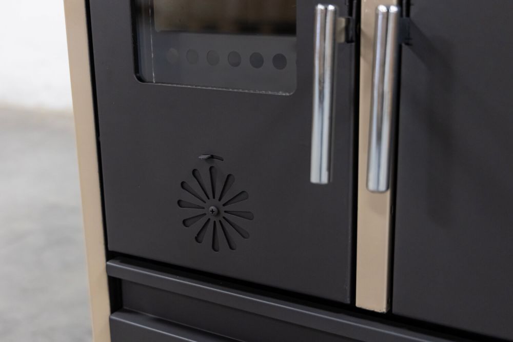 Kaminofen mit Backfach und Herdplatte 4050 Lotus Classic Beige Holzofen 11 kW Holz Ofen Mehrfachbelegung Kamin Heizofen Küchenherd