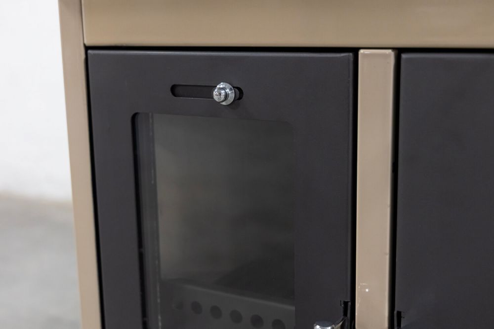 Kaminofen mit Backfach und Herdplatte 4050 Lotus Classic Beige Holzofen 11 kW Holz Ofen Mehrfachbelegung Kamin Heizofen Küchenherd