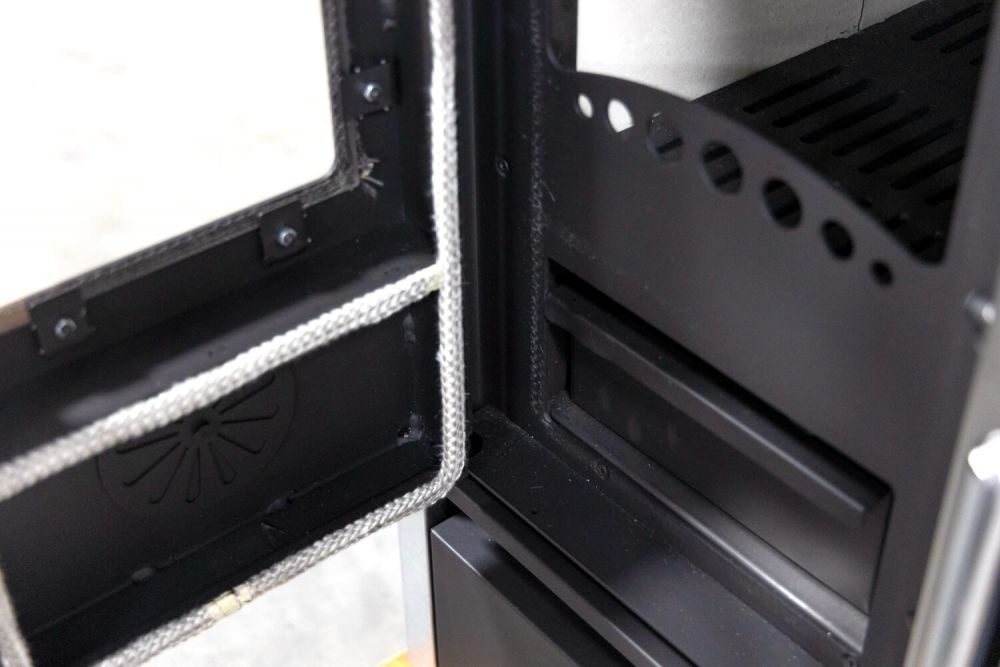 Kaminofen mit Backfach und Herdplatte 4050 Lotus Inox Grün Holzofen 11 kW Holz Ofen Mehrfachbelegung Kamin Heizofen Küchenherd
