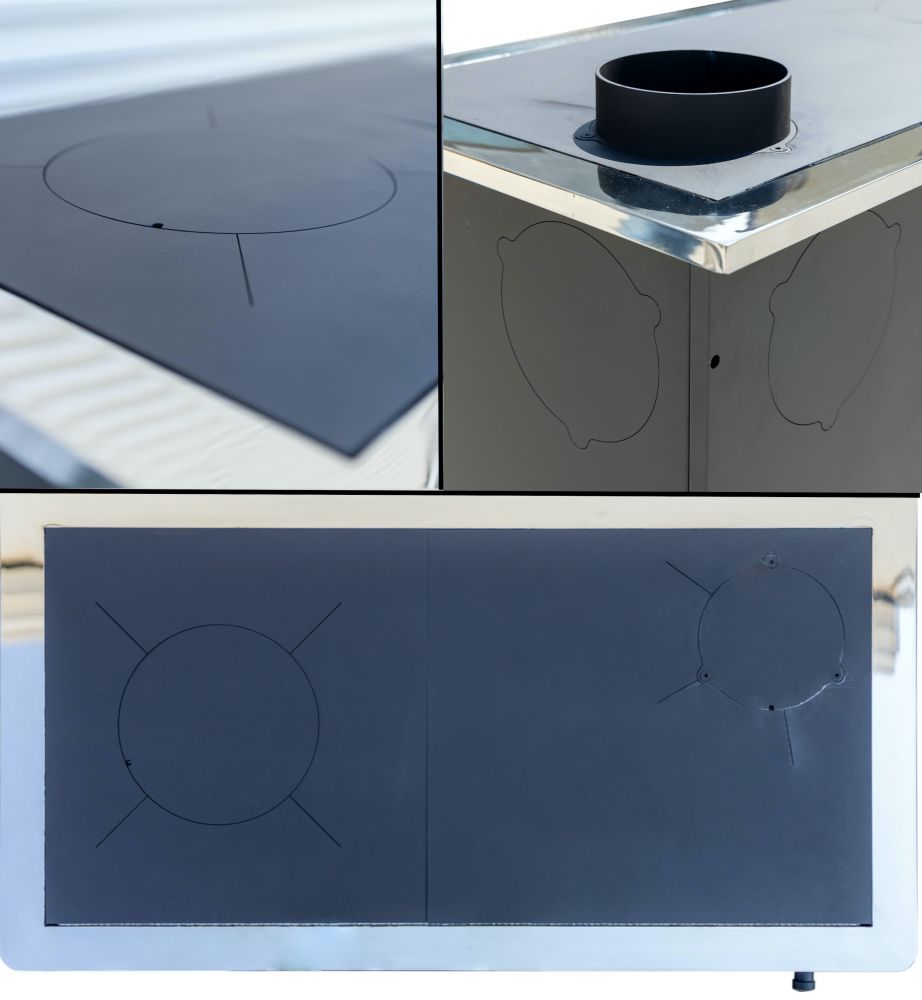 EEK A fireplace stove with baking compartment and stovetop ABC Concept 2 Air Right multi-use wood-burning stove 11.6 kW fireplace stove wood workshop stove Swedish stove cabin stove heating stove wood stove