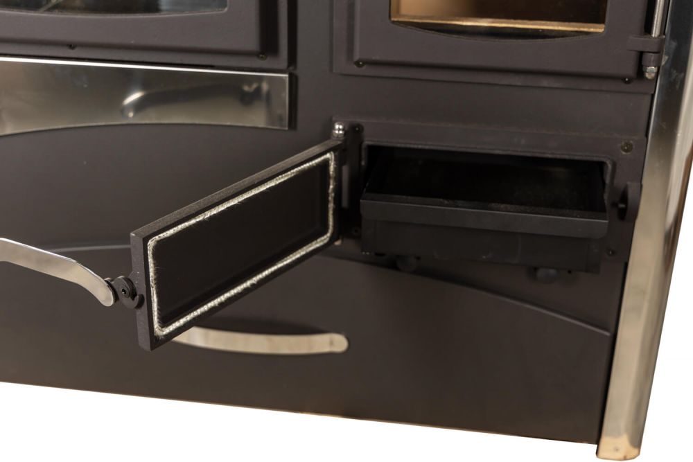EEK A fireplace stove with baking compartment and glass-ceramic stovetop ABC Concept 2 Air Left multi-use wood-burning stove 11.6 kW fireplace stove wood workshop stove Swedish stove cabin stove heating stove wood stove