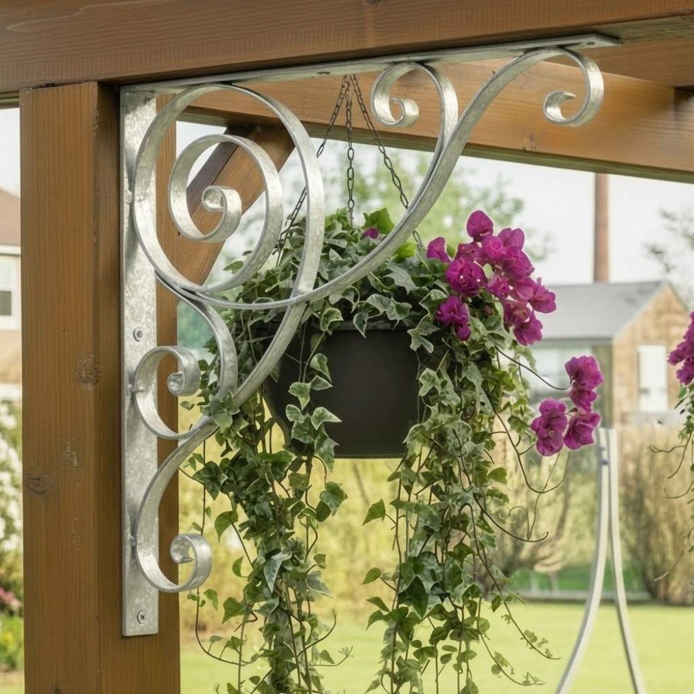 DanDiBo Bracket 50x50 cm Head Braces Wrought Iron 96420 Metal Hot-Dip Galvanized Angle Connector Angle Bracket Wall Bracket Shelf Support