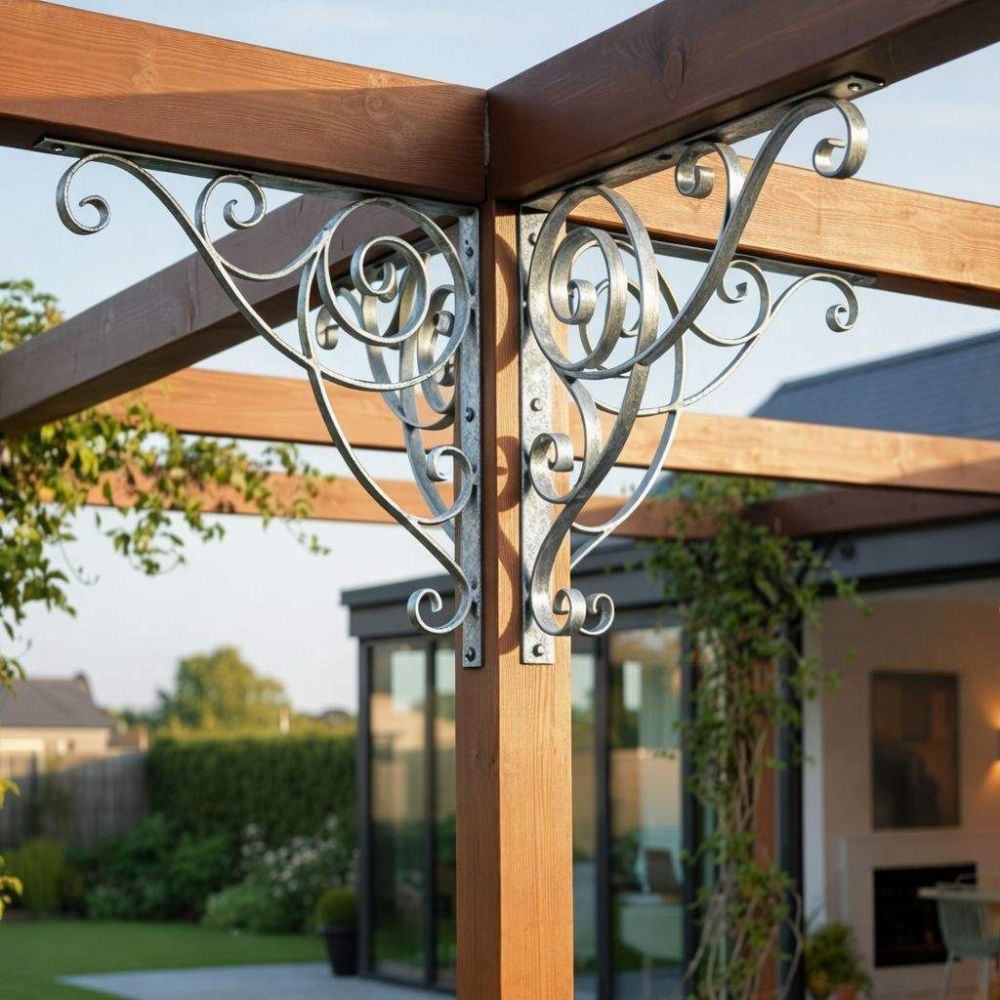 DanDiBo Bracket 50x50 cm Head Braces Wrought Iron 96420 Metal Hot-Dip Galvanized Angle Connector Angle Bracket Wall Bracket Shelf Support