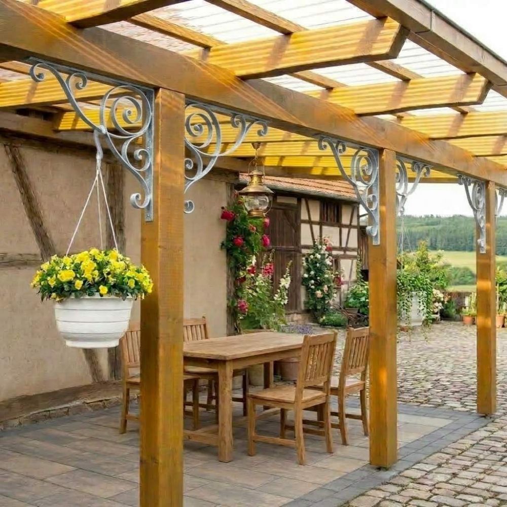 DanDiBo Bracket 50x50 cm Head Braces Wrought Iron 96420 Metal Hot-Dip Galvanized Angle Connector Angle Bracket Wall Bracket Shelf Support