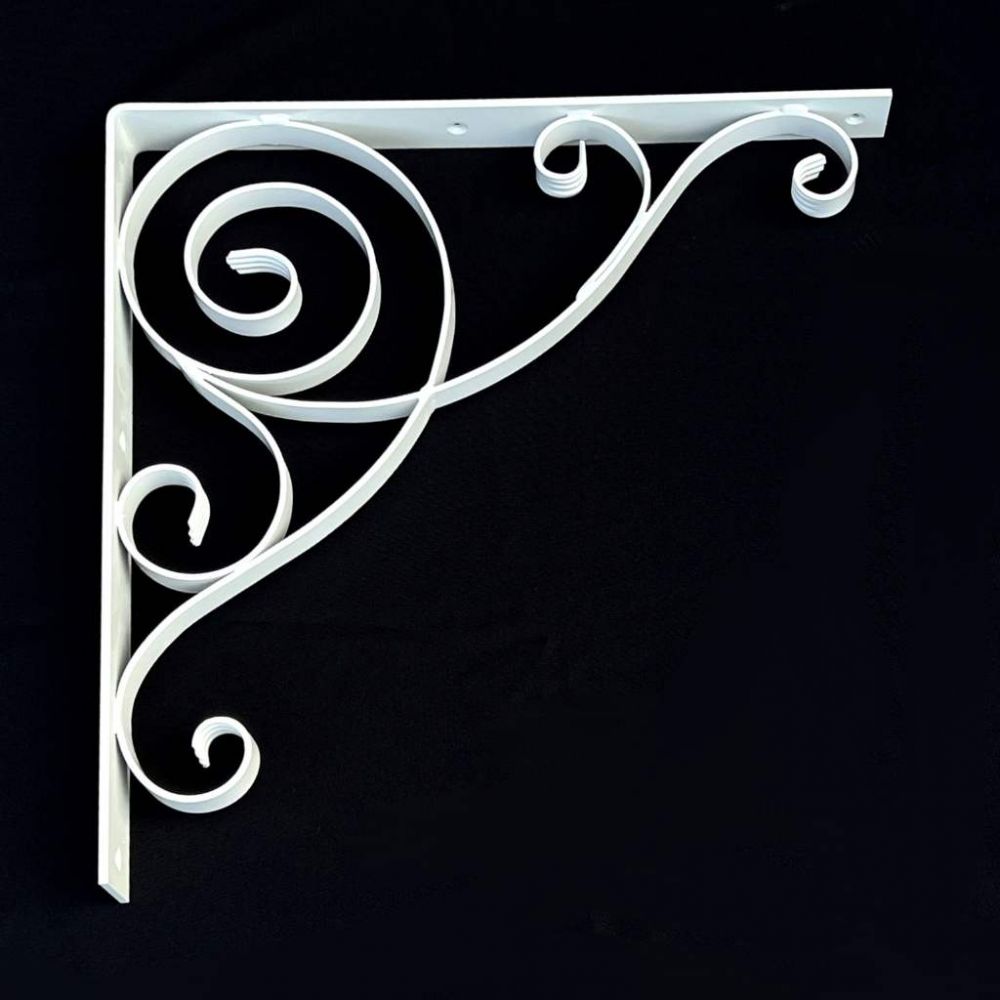 DanDiBo Konsole 50x50 cm Kopfbänder Schmiedeeisen Metall Weiß Winkelverbinder Winkelkonsole Wandkonsole Regalhalter