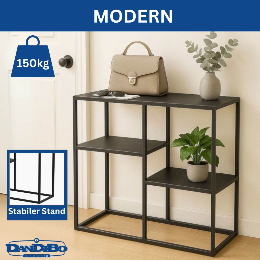 DanDiBo Konsolentisch Schmal Metall Modern 80x80x26 cm Sideboard Beistelltisch 96634 Ablagetisch Flurtisch Sofatisch