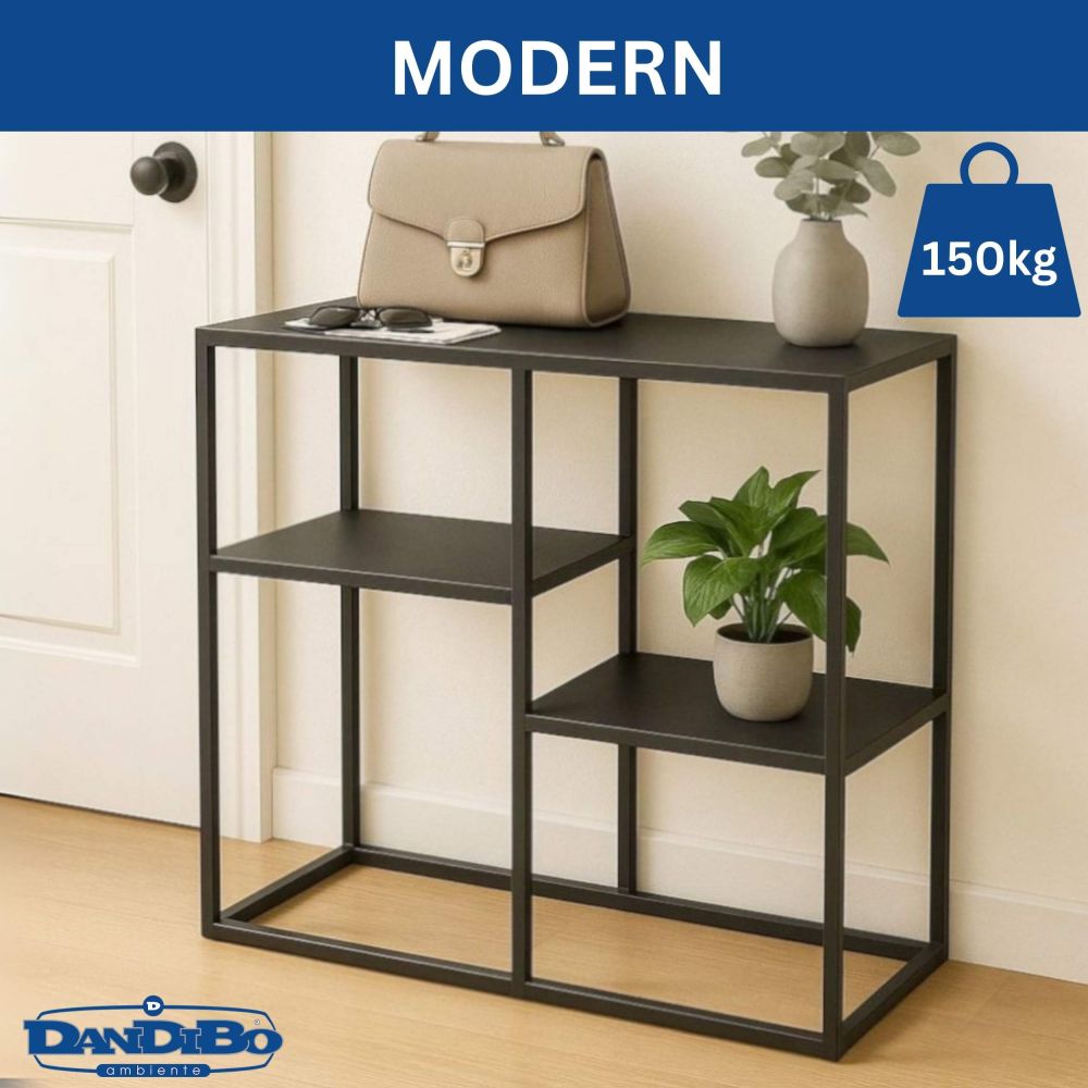 DanDiBo Konsolentisch Schmal Metall Modern 80x80x26 cm Sideboard Beistelltisch 96634 Ablagetisch Flurtisch Sofatisch