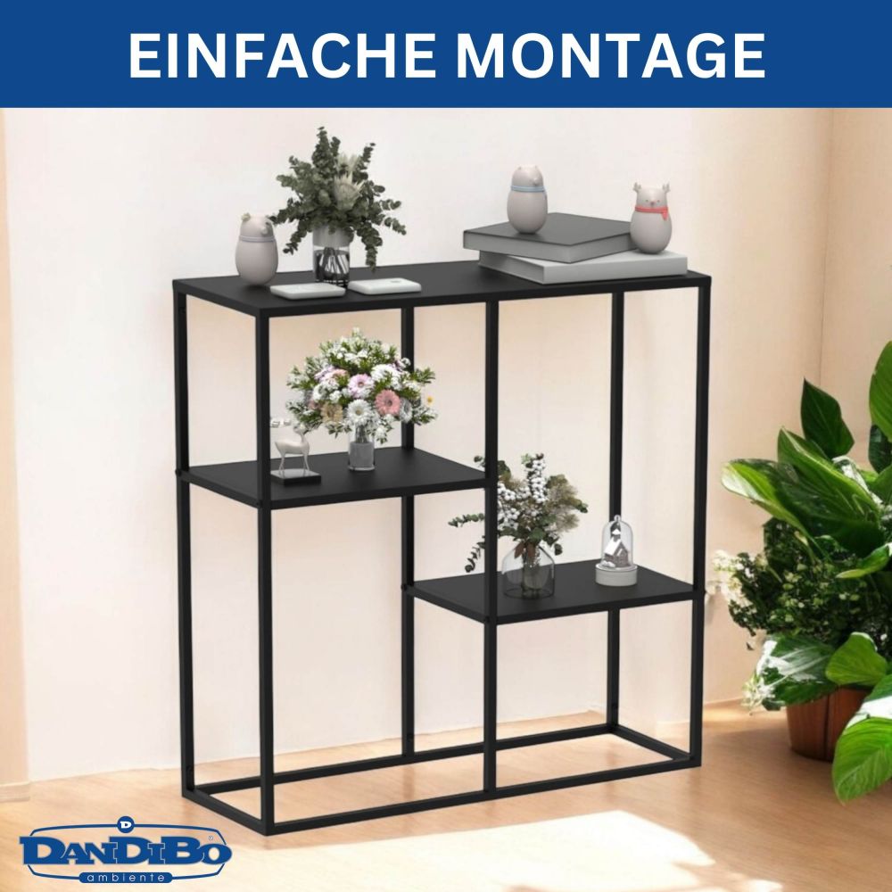 DanDiBo Konsolentisch Schmal Metall Modern 80x80x26 cm Sideboard Beistelltisch 96634 Ablagetisch Flurtisch Sofatisch