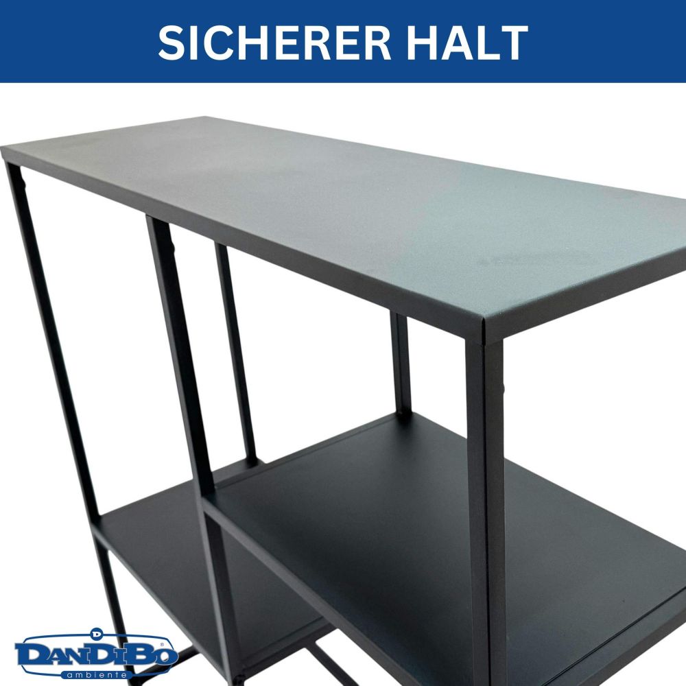 DanDiBo Konsolentisch Schmal Metall Modern 80x80x26 cm Sideboard Beistelltisch 96634 Ablagetisch Flurtisch Sofatisch