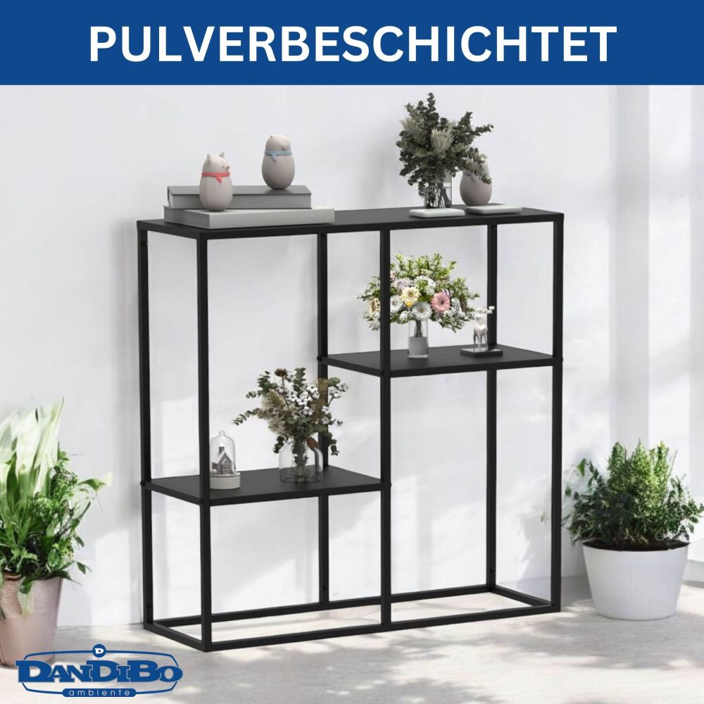 DanDiBo Konsolentisch Schmal Metall Modern 80x80x26 cm Sideboard Beistelltisch 96634 Ablagetisch Flurtisch Sofatisch