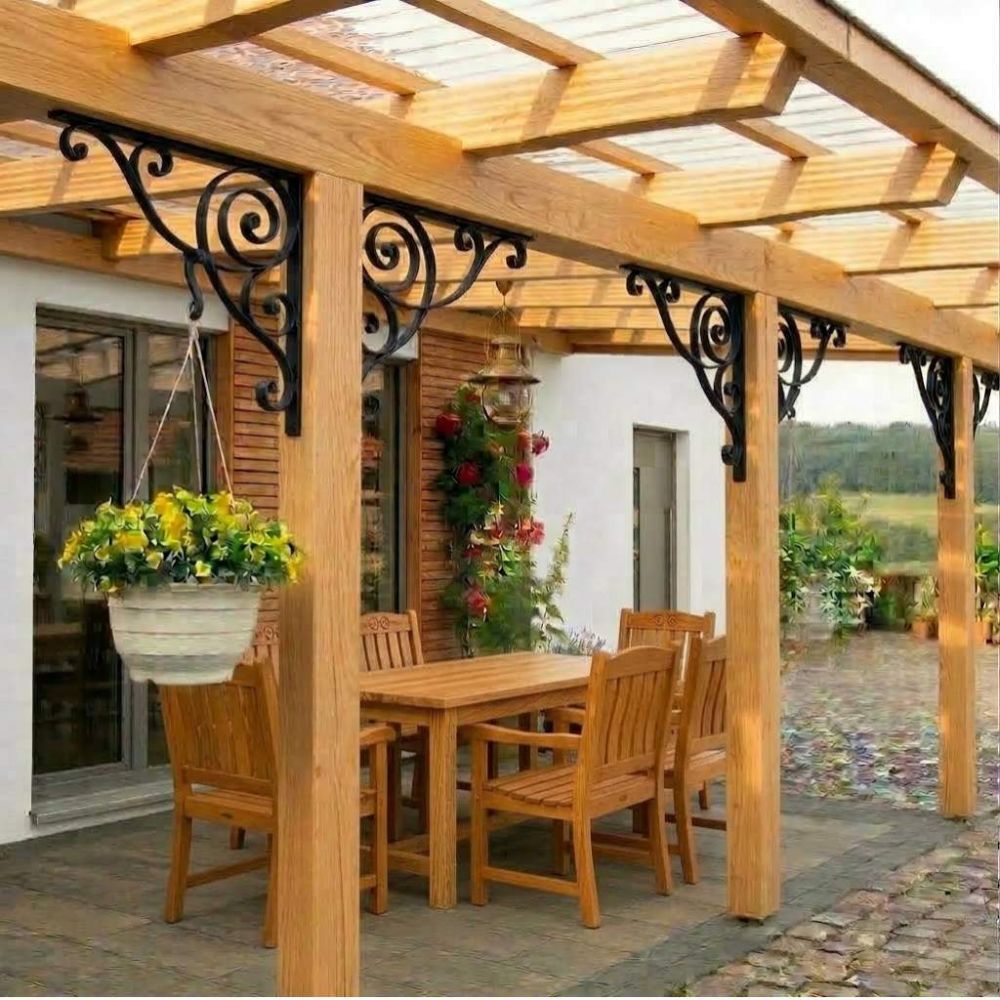 DanDiBo Konsole 50x50 cm Kopfbänder Schmiedeeisen Metall Schwarz Winkelverbinder Winkelkonsole Wandkonsole Regalhalter