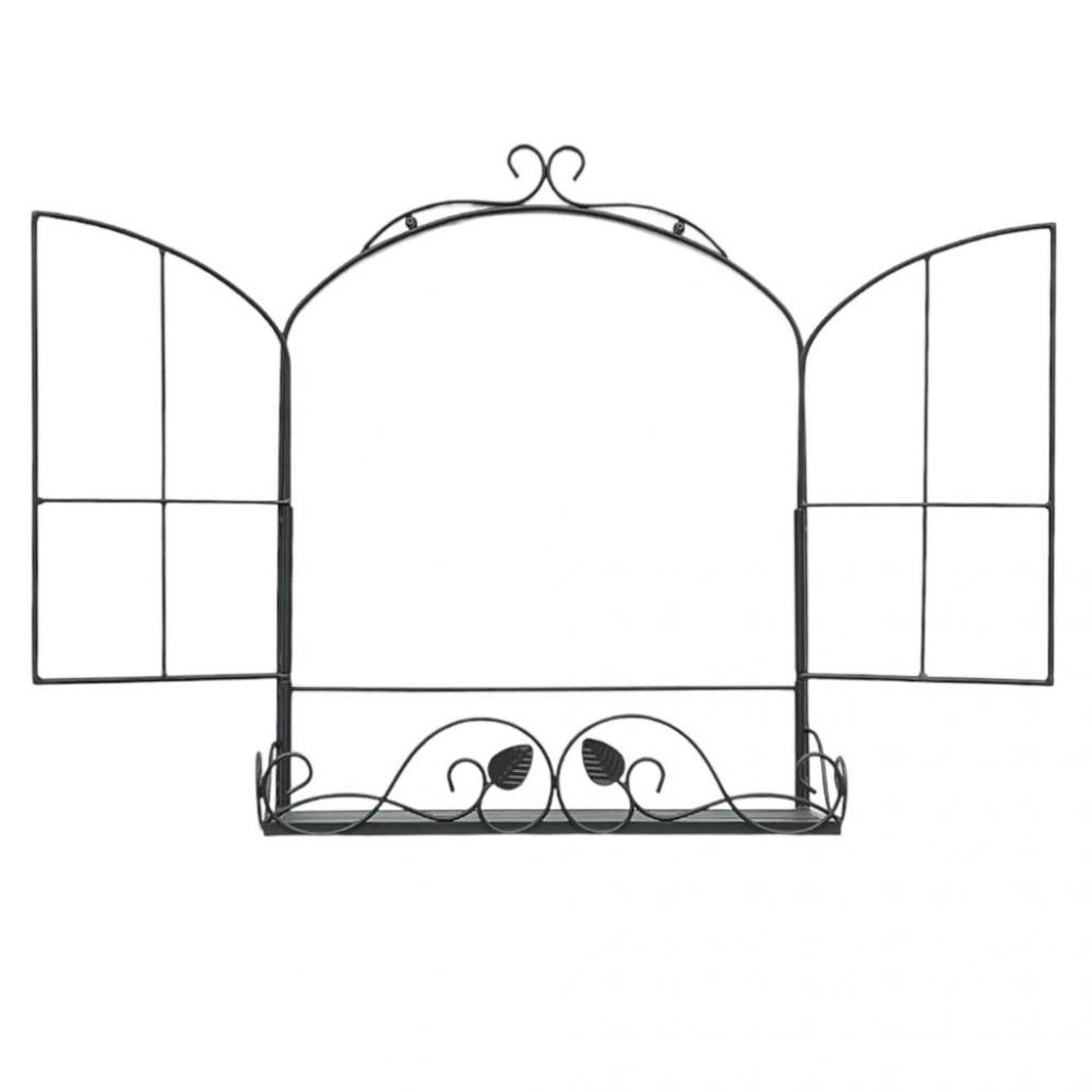 DanDiBo Kräuterregal Outdoor Balkon Wand Wandregal Wetterfest Schwarz Metall 50 cm Hängend Balkonregal Gewürzregal Pflazenregal Wandkorb