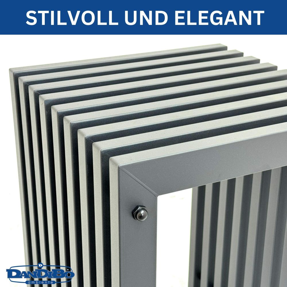 DanDiBo Slatted stool Stool Metal Black Square BASE Solid 45 cm Modern Side table Slats